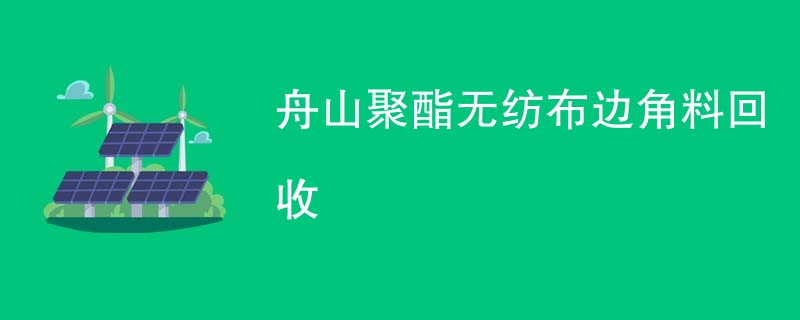 舟山聚酯无纺布边角料回收