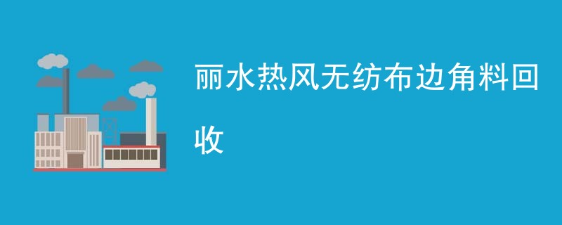 丽水热风无纺布边角料回收