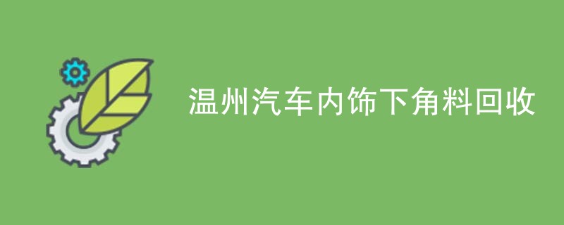 温州汽车内饰下角料回收