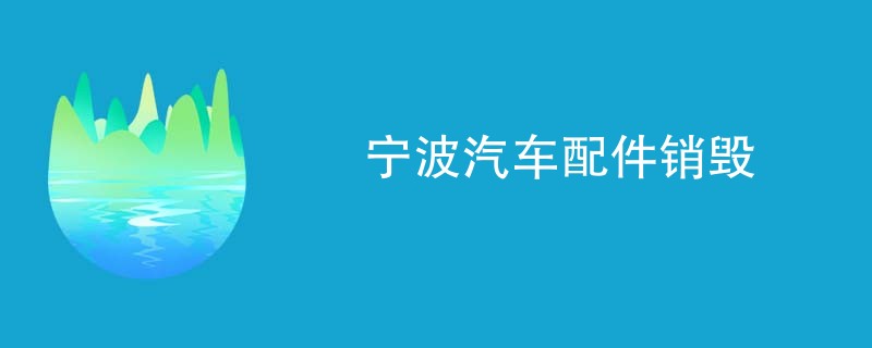 宁波汽车配件销毁