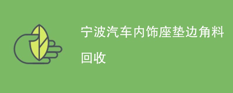 宁波汽车内饰座垫边角料回收