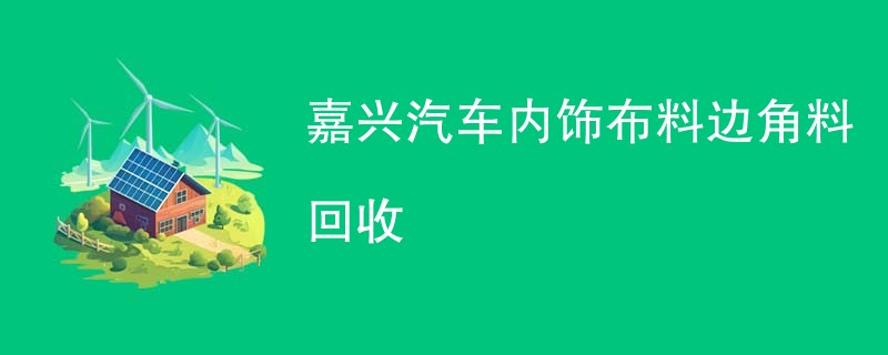 嘉兴汽车内饰布料边角料回收