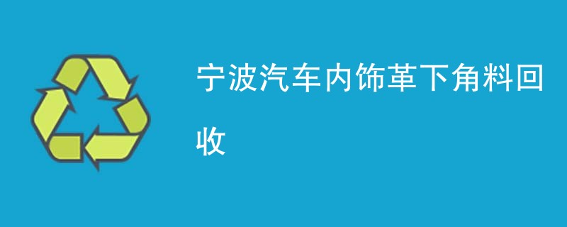 宁波汽车内饰革下角料回收