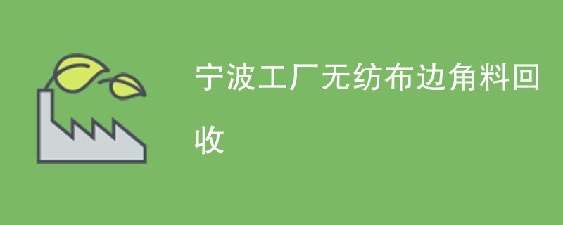 宁波工厂无纺布边角料回收